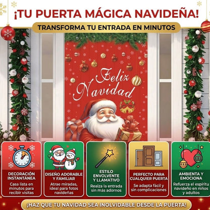 Funda Mágica de Puerta Navideña – Decora en Segundos